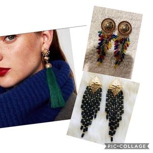 3 pairs Zara statement earrings